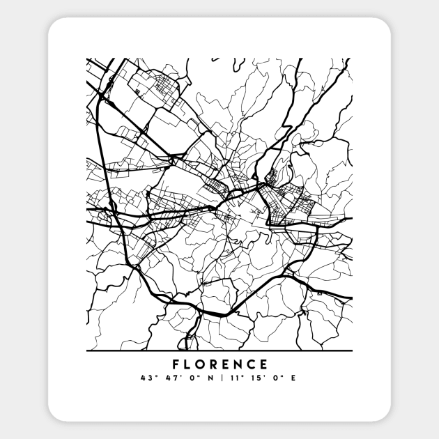 FLORENCE ITALY BLACK CITY STREET MAP ART Sticker by deificusArt